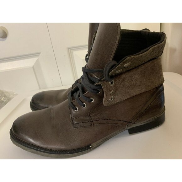 Franco Fortini Men’s Sz 12 Ankle Boots Mate 2 Laces Brown Leather‎ - Picture 6 of 10